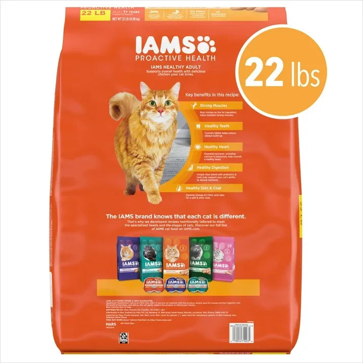 Wholesale Price with free shipping across the USA for Iams Proactive Health Chicken Flavor Dry Cat Food, 22 Lb Bag - Manji Distributors