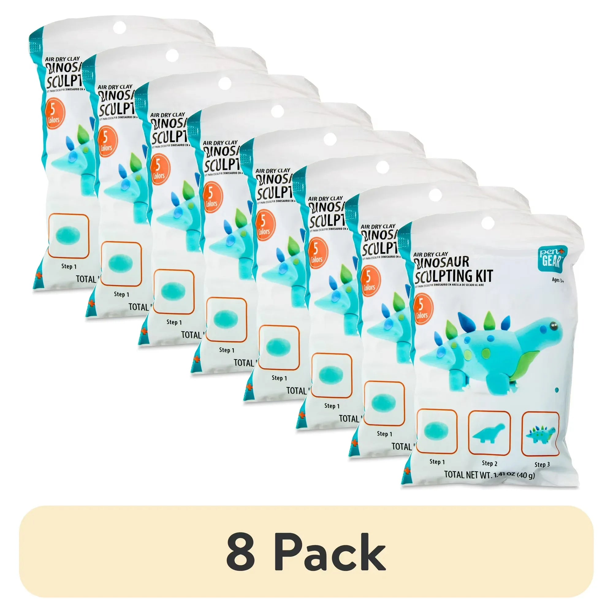 Wholesale Price with free shipping across the USA for (8 pack) Pen+Gear Dinosaur Air Dry Clay Sculpting Kit - Blue - Manji Distributors