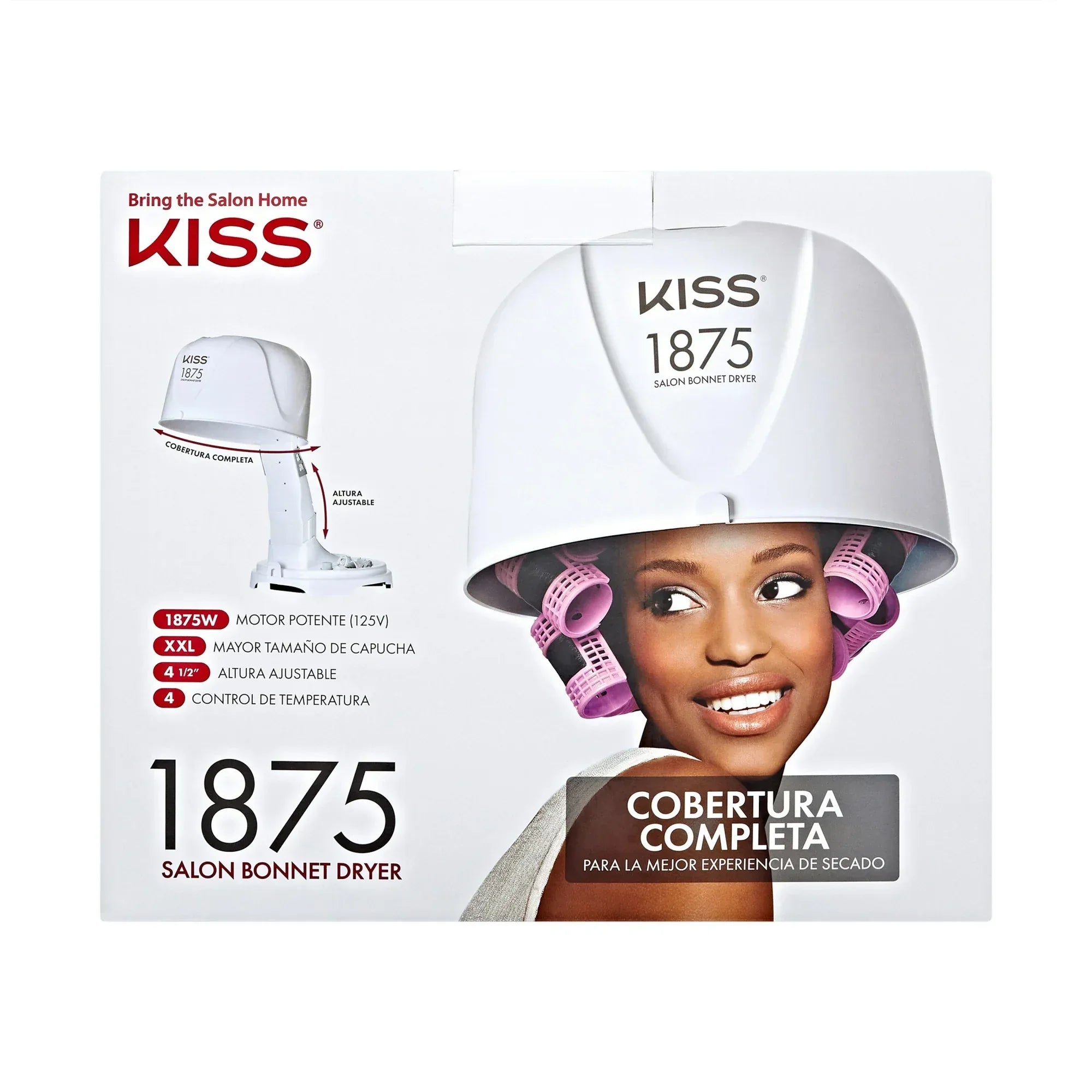 Wholesale Price with free shipping across the USA for KISS 1875W Salon Bonnet Portable Hair Dryer with Adjustable Height & 4 Heat Settings - Manji Distributors