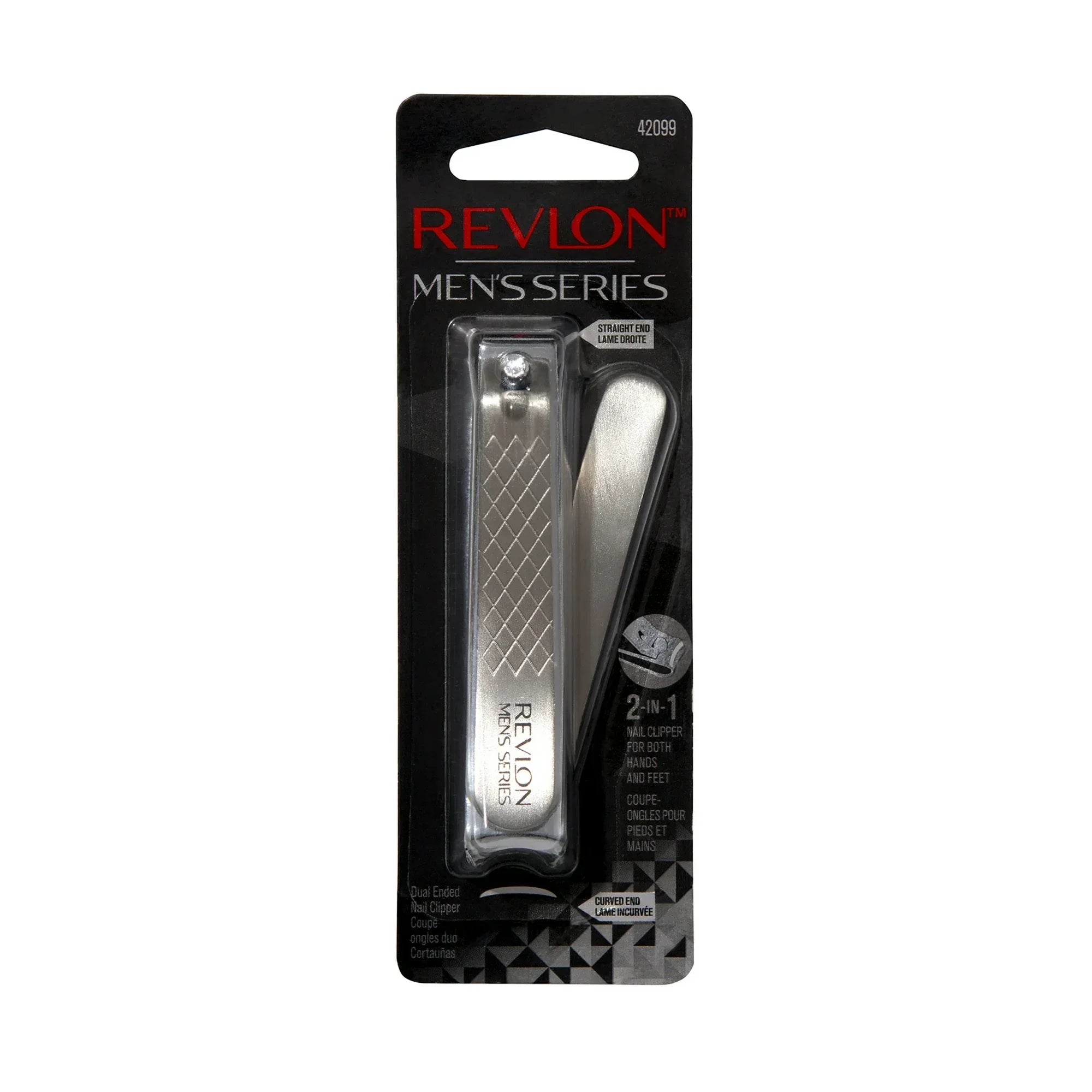 Wholesale Price with free shipping across the USA for Revlon Men's Series Dual Ended Stainless Steel Fingernail Clipper, Silver, 1 Count - Manji Distributors