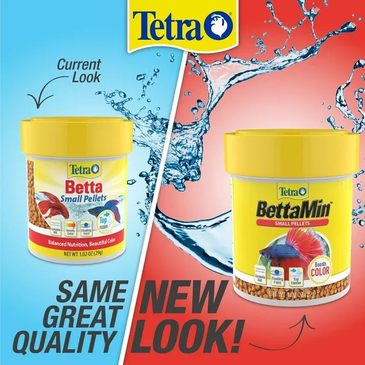 Wholesale Price with free shipping across the USA for Tetra BettaMin Small Pellets Fish Food, Complete Nutrition Plus Color Boost for Bettas, 1.02 oz. - Manji Distributors