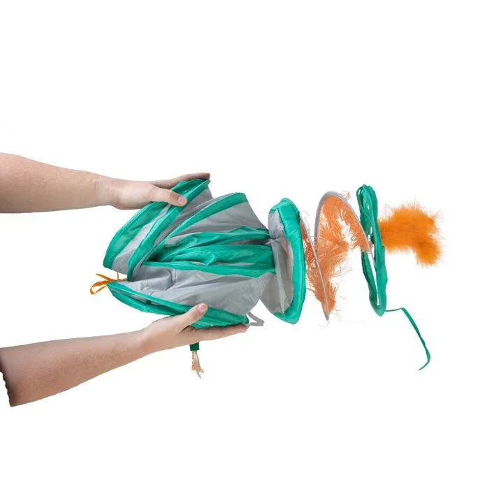 Wholesale Price with free shipping across the USA for SmartyKat Fringe Frenzy Triple Tunnel Activity Cat Toy with Fringe & Feathers - Manji Distributors