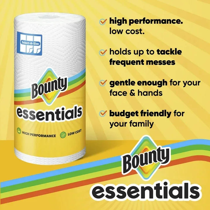 Wholesale Price with free shipping across the USA for Bounty Essentials Select-A-Size Paper Towels, 2 Triple Rolls, White, 162 Sheets Per Roll - Manji Distributors