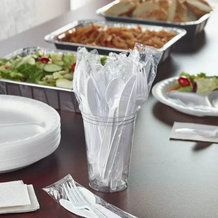 Wholesale Price with free shipping across the USA for Hefty Wrapped Plastic Utensils Set, White, 250 Count - Manji Distributors