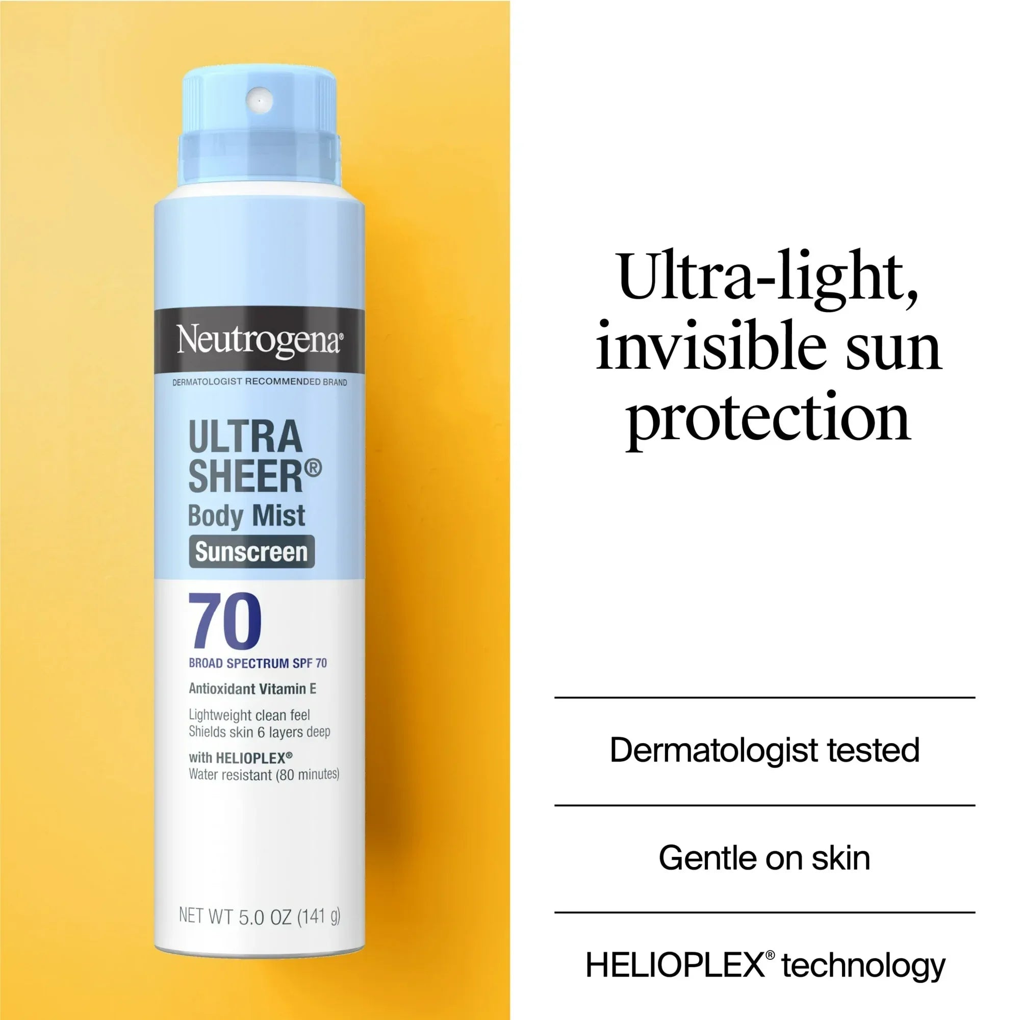 Wholesale Price with free shipping across the USA for Neutrogena Ultra Sheer Sunscreen Spray, Lightweight, SPF 70, 5 oz - Manji Distributors