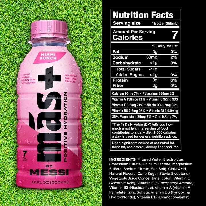 Wholesale Price with free shipping across the USA for Más+ by Messi Hydration Sports Drink Variety, 12 Pack, 12 fl oz Bottles - Manji Distributors