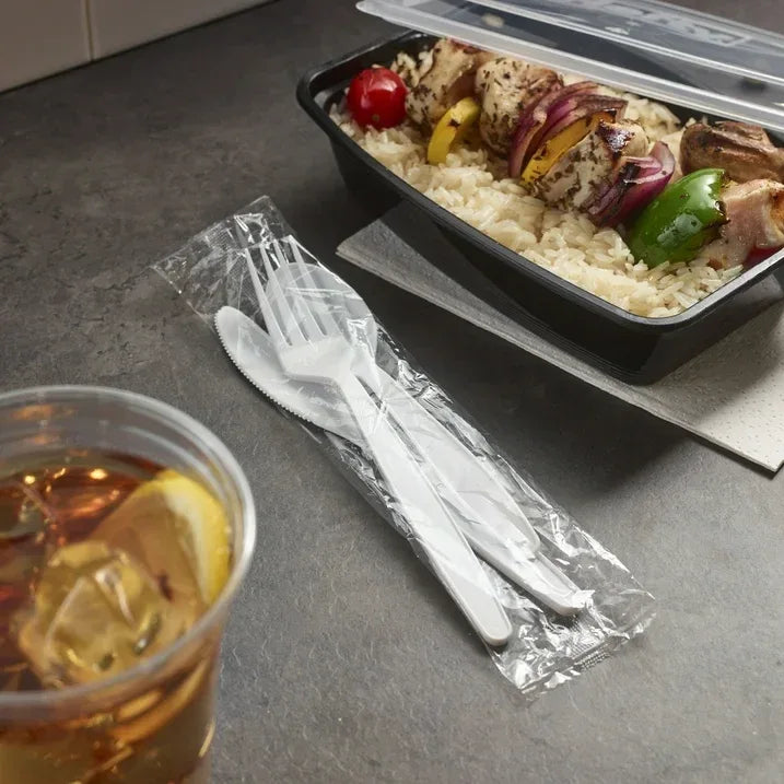 Wholesale Price with free shipping across the USA for Hefty Wrapped Plastic Utensils Set, White, 250 Count - Manji Distributors