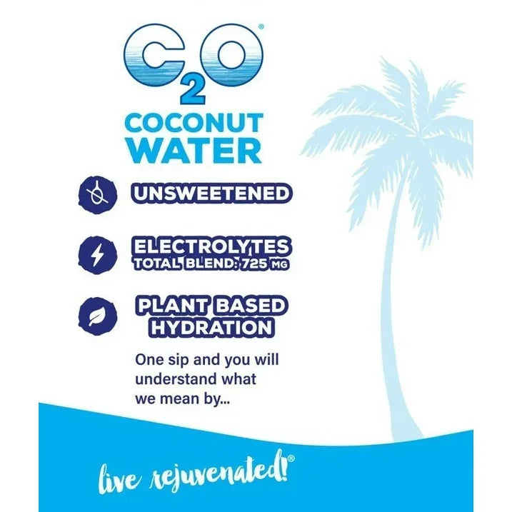 Wholesale Price with free shipping across the USA for C2O Pure Coconut Water, Coconut Water Hydration Pack, 10.5 fl oz, 8 Pack - Manji Distributors