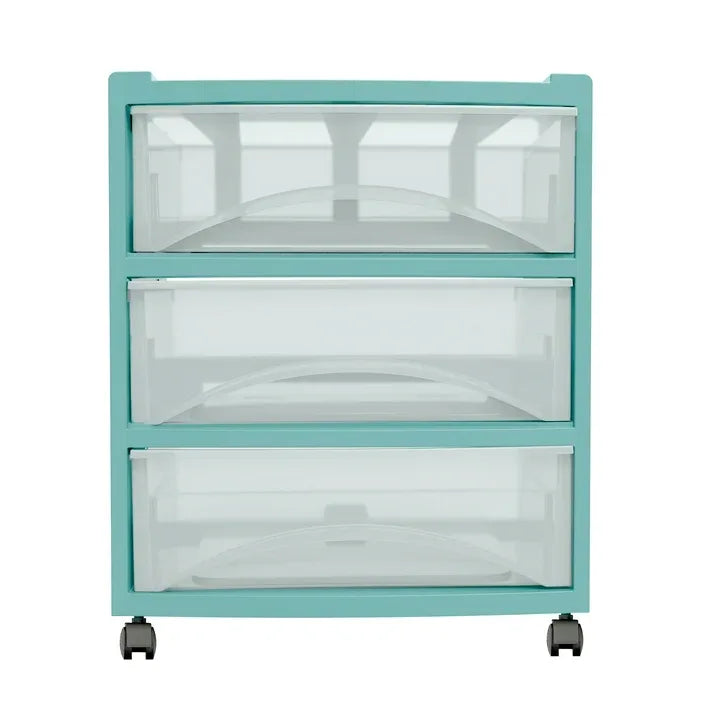 Wholesale Price with free shipping across the USA for Mainstays 3-Drawer Wide Plastic Storage Cart, Mint, with Casters - Manji Distributors