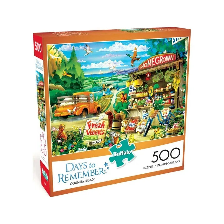 Wholesale Price with free shipping across the USA for Buffalo Games - Days to Remember - Country Road - 500 Piece Jigsaw Puzzle - Manji Distributors