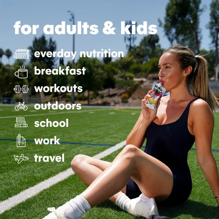 Wholesale Price with free shipping across the USA for Noka Organic Strawberry Banana Smoothie, 4.22 oz Fruit Pouches, 4 Count Smoothie Drinks - Manji Distributors