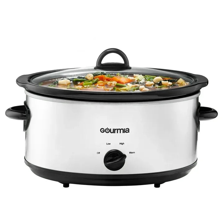 Wholesale Price with free shipping across the USA for Gourmia 6 Qt Manual Slow Cooker with 3 Heat Settings, White - Manji Distributors