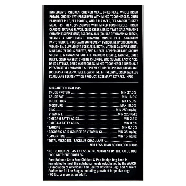Wholesale Price with free shipping across the USA for Pure Balance Chicken & Pea Recipe Dry Dog Food, Grain-Free, 24 lbs - Manji Distributors