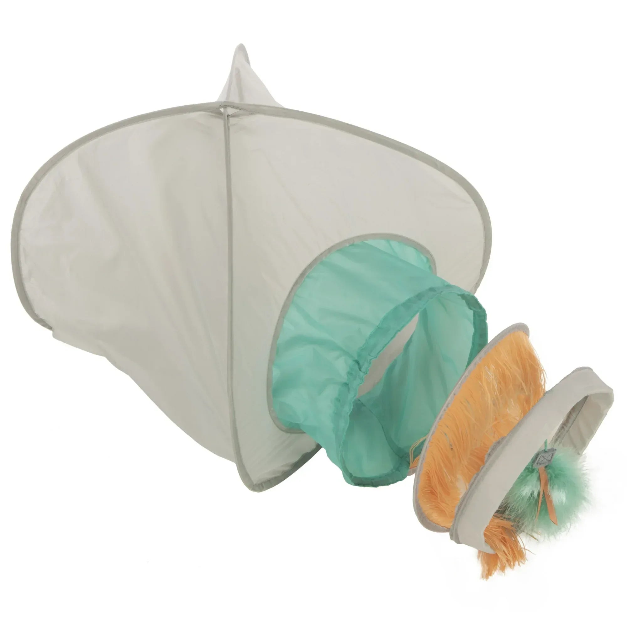 Wholesale Price with free shipping across the USA for SmartyKat Fringe Frenzy Cat Hideout with Tunnel Cat Toy Entrance, Grey, One Size - Manji Distributors