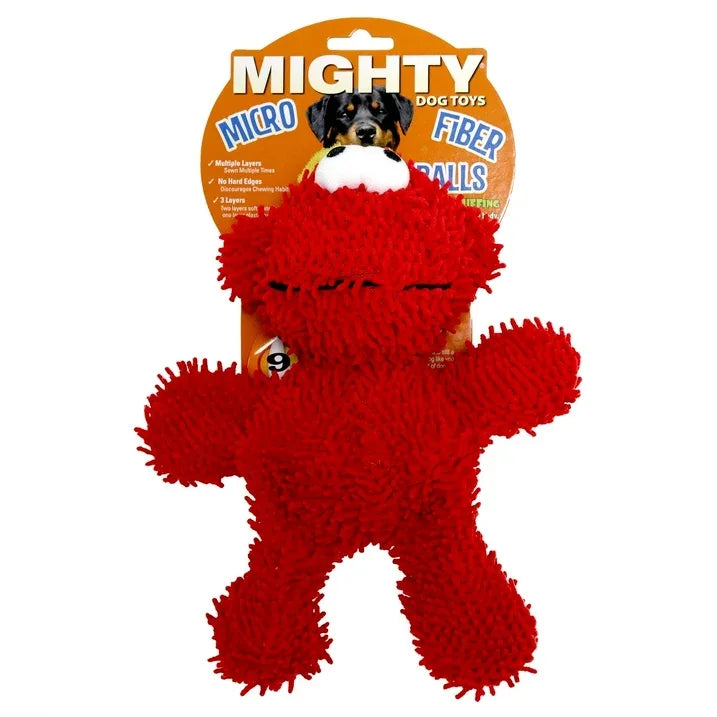 Wholesale Price with free shipping across the USA for Mighty Microfiber Ball Medium Monster Red Durable Plush Squeaky Dog Toy - Manji Distributors