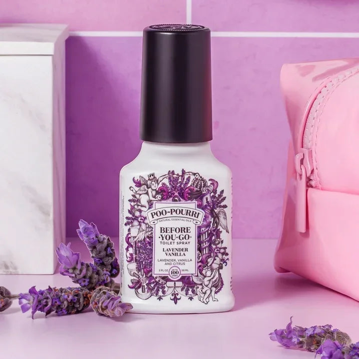 Wholesale Price with free shipping across the USA for Poo-Pourri Lavender Vanilla, Lavender + Vanilla + Citrus Before-You-Go Toilet Spray, 2 oz (Odor eliminating Air Freshener) - Manji Distributors