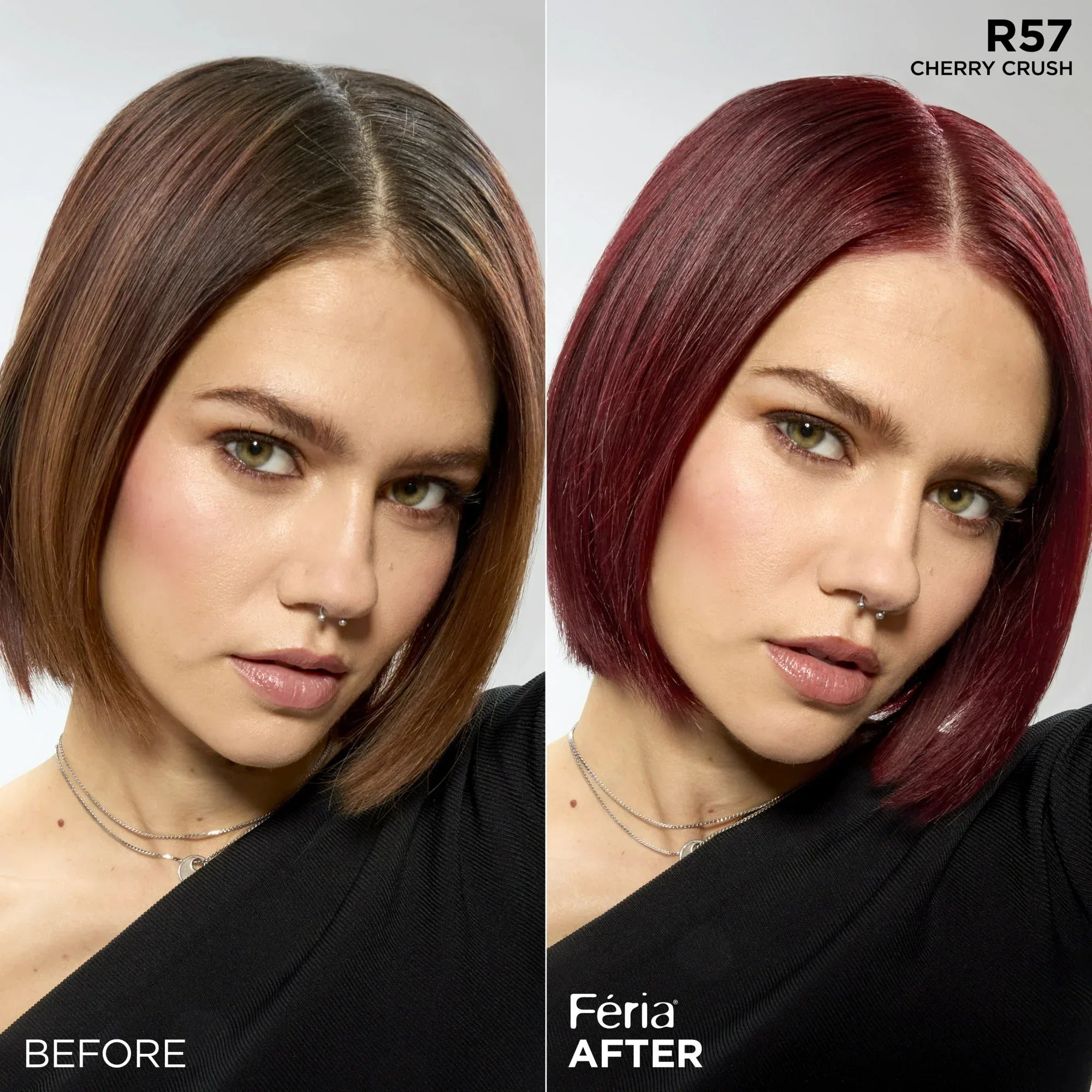 Wholesale Price with free shipping across the USA for L'Oreal Paris Feria Shimmering Permanent Hair Color, R57 Cherry Crush, 1 Kit - Manji Distributors