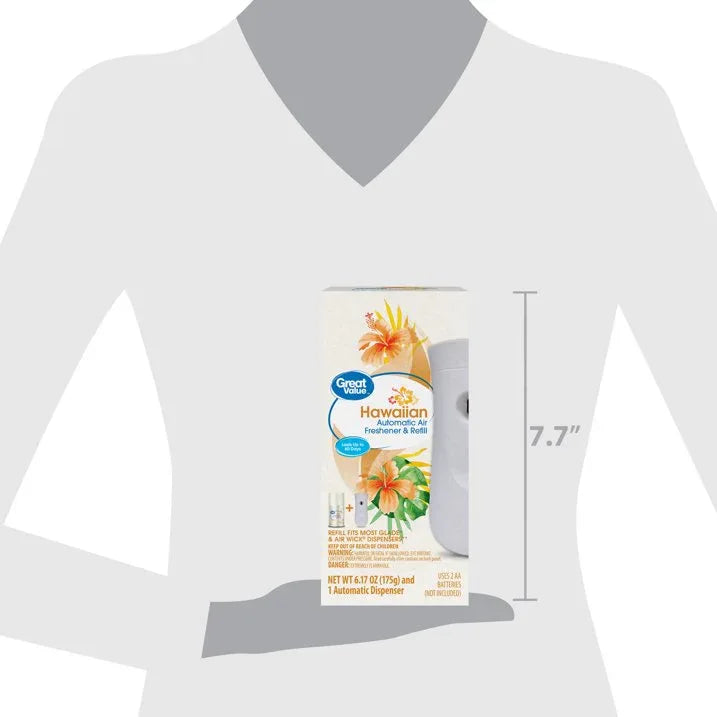 Wholesale Price with free shipping across the USA for Great Value Automatic Air Freshener Spray Kit with1 Refill Included, Hawaiian, 2 Pieces - Manji Distributors