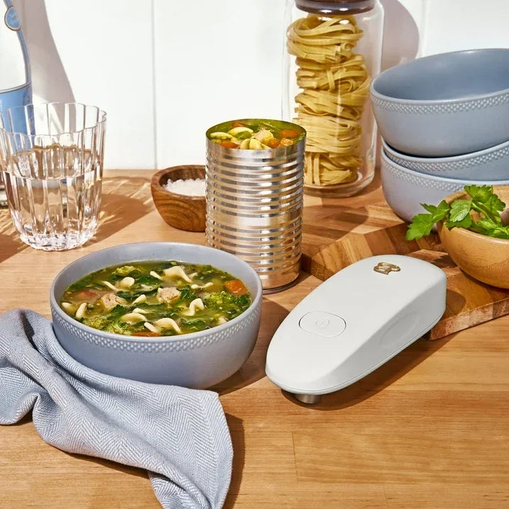 Wholesale Price with free shipping across the USA for Beautiful Hands-Free Automatic Battery Powered Electric Can Opener, White Icing by Drew Barrymore - Manji Distributors