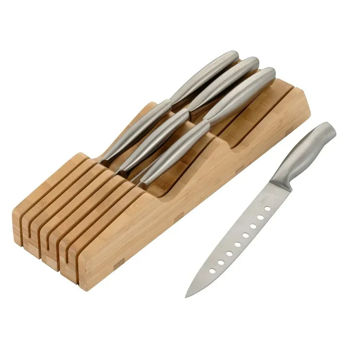 Wholesale Price with free shipping across the USA for Ozeri 8-Piece Stainless Steel Knife Set, with Japanese Stainless Steel Slotted Blades - Manji Distributors