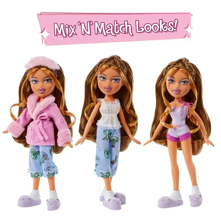 Wholesale Price with free shipping across the USA for Bratz Slumber Party Yasmin Fashion Doll with 2 Sets of Pajamas, Plush, and Accessories - Manji Distributors