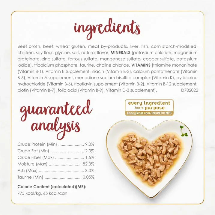 Wholesale Price with free shipping across the USA for (24 pack) Purina Fancy Feast Gravy Lovers Wet Cat Food, Beef in Gravy, 3 oz Can - Manji Distributors