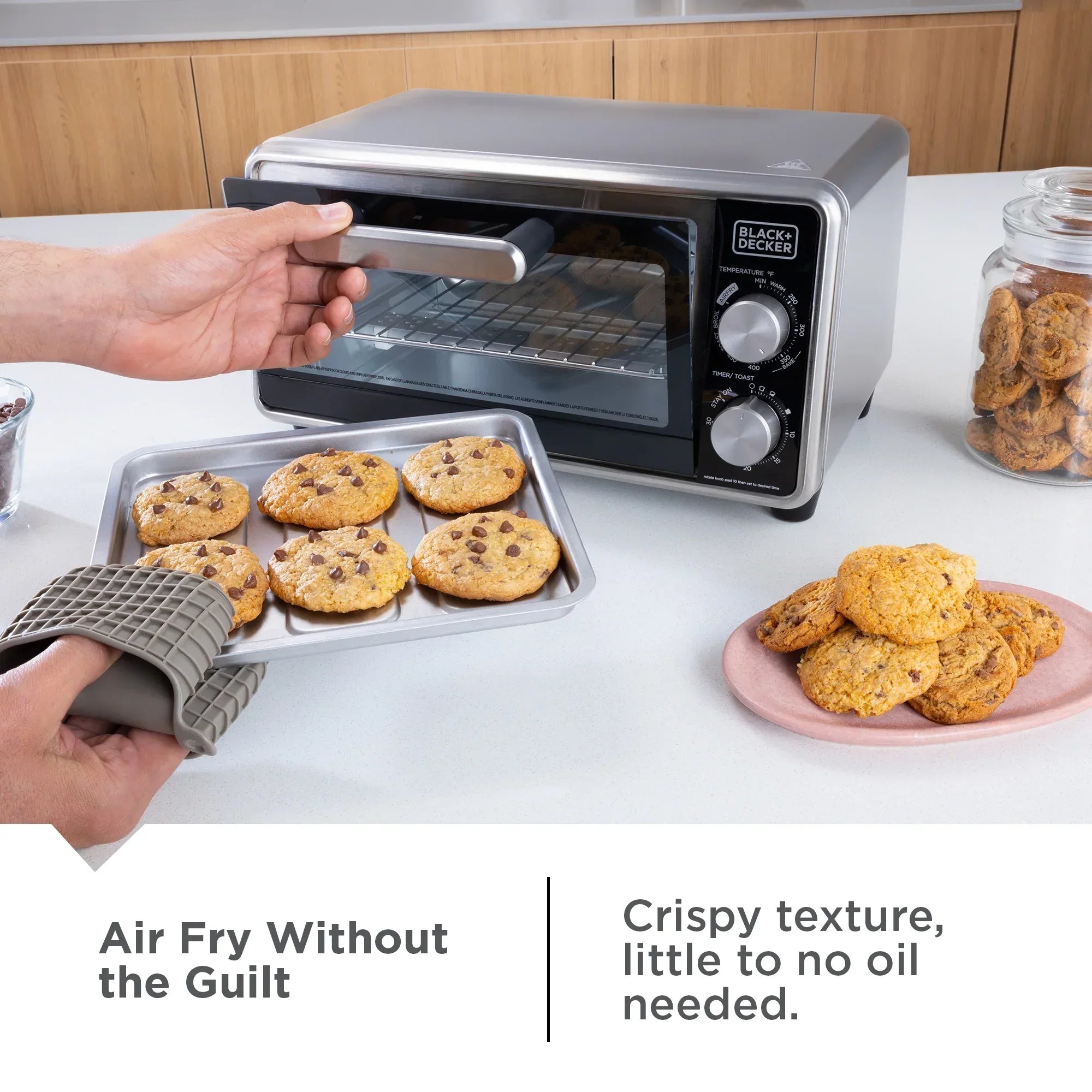 Wholesale Price with free shipping across the USA for Black+Decker Crisp ‘N Bake PRO Stainless Steel 4-Slice Air Fryer Toaster Oven - Manji Distributors