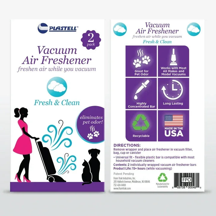 Wholesale Price with free shipping across the USA for PLASTELL VacScents Vacuum Air Freshener Bars, Fresh & Clean, 2 Pack - Manji Distributors