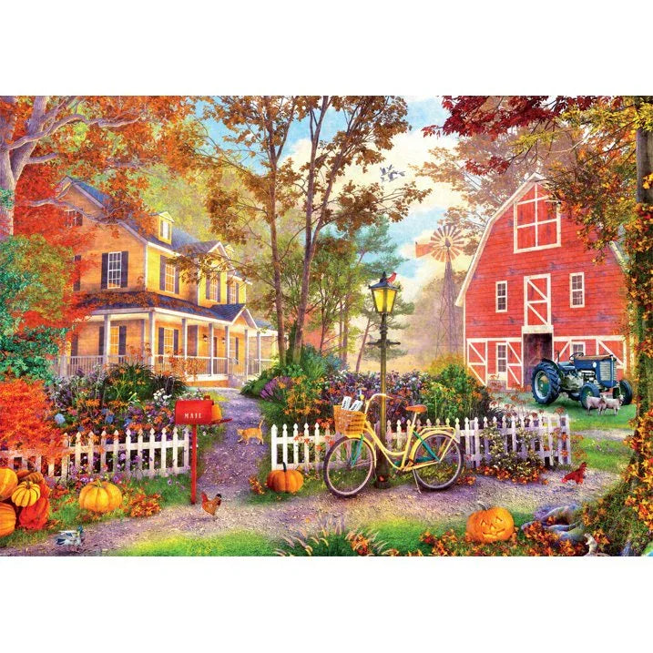 Wholesale Price with free shipping across the USA for Buffalo Games 500-Piece Country Life Autumn Farmhouse Jigsaw Puzzle - Manji Distributors