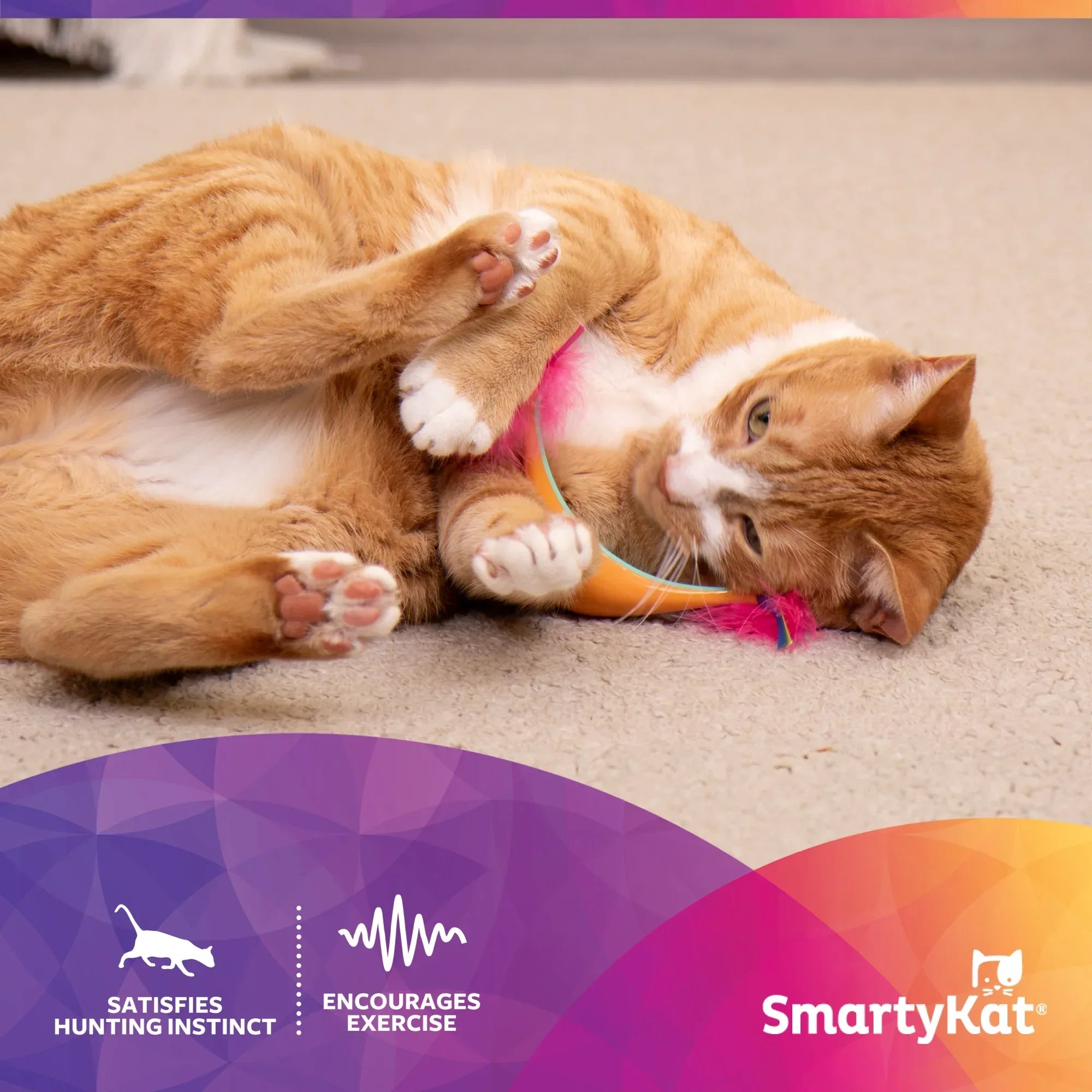 Wholesale Price with free shipping across the USA for SmartyKat Swat 'N Spin Interactive Cat Toy for Exercise & Stimulation, Medium, Blue - Manji Distributors