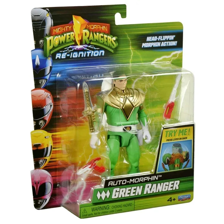 Wholesale Price with free shipping across the USA for Mighty Morphin Power Rangers: Re-Ignition - Auto-Morphin Green Ranger Action Figure by Playmates Toys - Manji Distributors