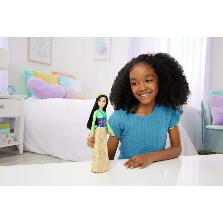 Wholesale Price with free shipping across the USA for Disney Princess Mulan 11 inch Fashion Doll with Black Hair, Brown Eyes & Hair Accessory, Sparkling Look - Manji Distributors