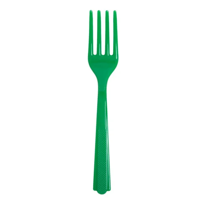 Wholesale Price with free shipping across the USA for (6 pack) Disposable Plastic Forks, Green, 24 Count, by Way To Celebrate - Manji Distributors