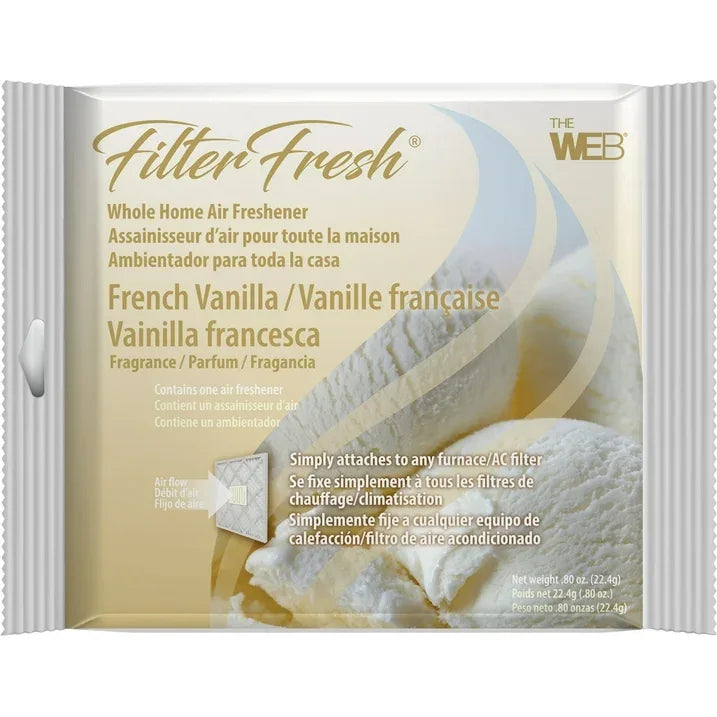 Wholesale Price with free shipping across the USA for (3 pack) The WEB FilterFresh Whole Home Vanilla Air Freshener. Filter scent attaches to any HVAC air filter. - Manji Distributors