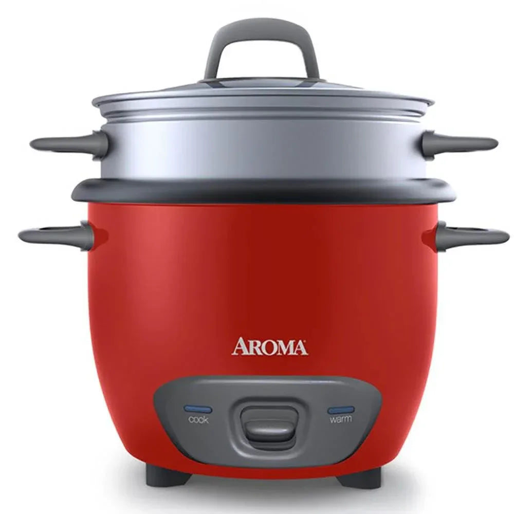 Wholesale Price with free shipping across the USA for AROMA® 14-Cup (Cooked) / 3Qt. Rice & Grain Cooker, Red, New, ARC-747-1NGR - Manji Distributors