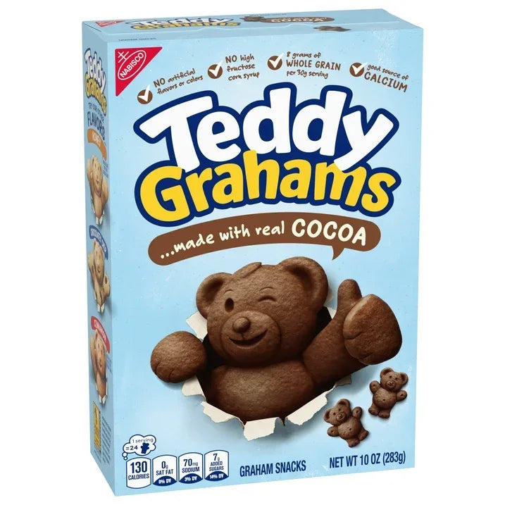 Wholesale Price with free shipping across the USA for TEDDY GRAHAMS Chocolate Graham Snacks, Kids Snacks, 10 oz - Manji Distributors