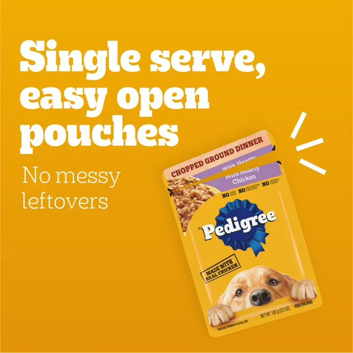 Wholesale Price with free shipping across the USA for (2 pack) Pedigree Chopped Ground Dinner Dog Food Bacon Filet Mignon Variety Pack, 3.5 Oz. Pouches (18 Pack) - Manji Distributors