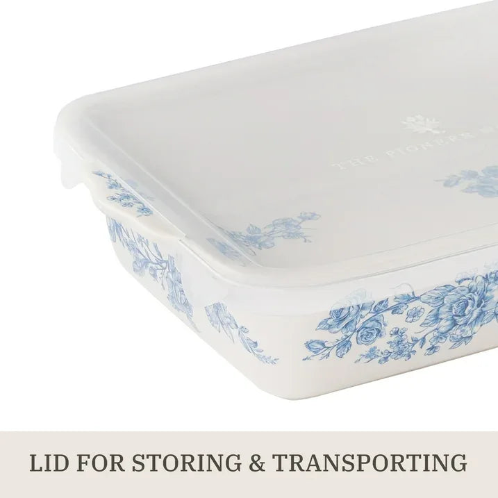 Wholesale Price with free shipping across the USA for The Pioneer Woman Agatha Small Rectangular Baker with Lid, 7