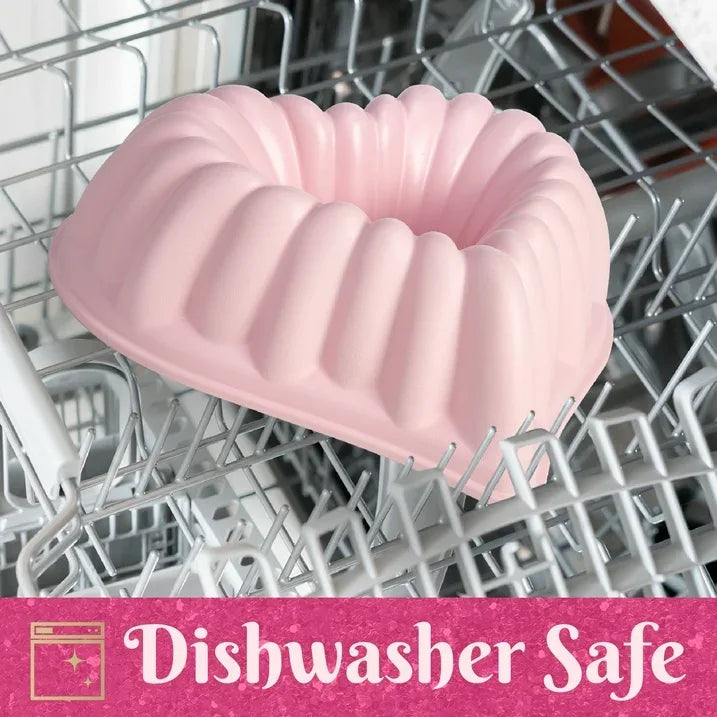 Wholesale Price with free shipping across the USA for Paris Hilton Premium Nonstick Heart Shaped Fluted Pan, Dishwasher Safe, 9.5-inch, Pink - Manji Distributors