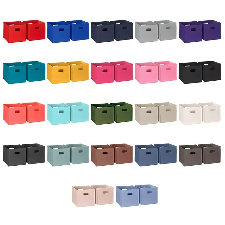Wholesale Price with free shipping across the USA for RiverRidge Kids 2pc Collapsible Cube Fabric Storage Bins with Handles - Navy - Manji Distributors
