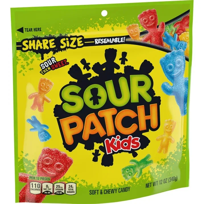 Wholesale Price with free shipping across the USA for SOUR PATCH KIDS Soft & Chewy Candy, Share Size, 12 oz - Manji Distributors