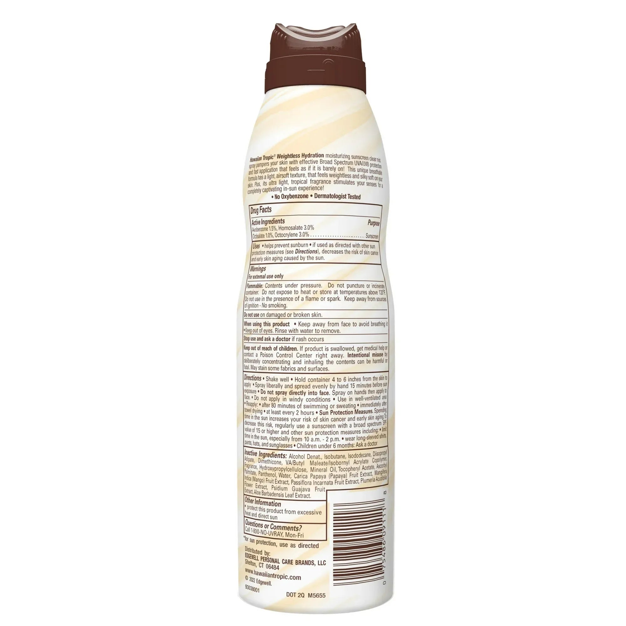 Wholesale Price with free shipping across the USA for Hawaiian Tropic Weightless Hydration Clear Spray Sunscreen SPF 15, 6oz - Manji Distributors