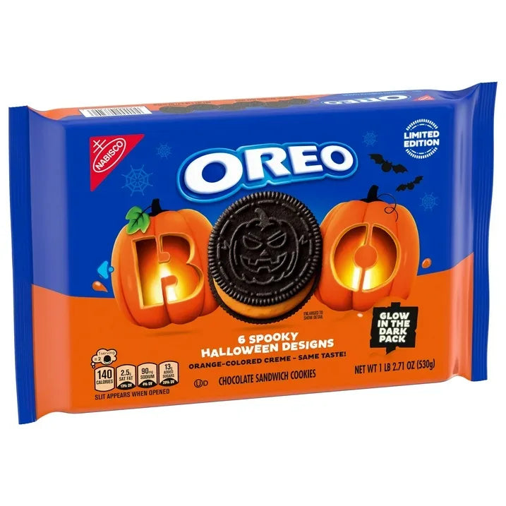 Wholesale Price with free shipping across the USA for OREO Orange Creme Chocolate Sandwich Cookies, Limited Edition, Halloween Cookies, 18.71 oz - Manji Distributors