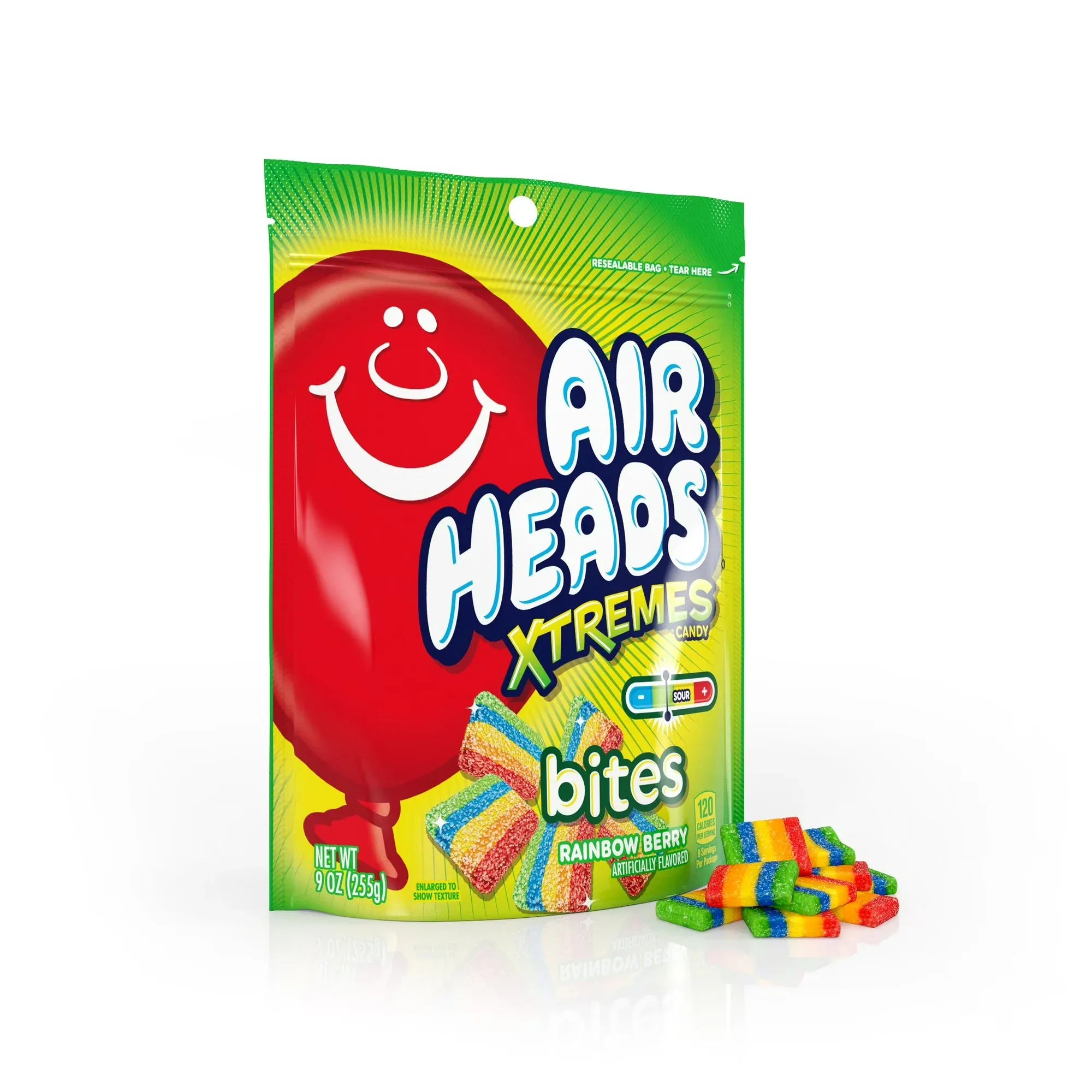 Wholesale Price with free shipping across the USA for Airheads Xtremes Bites Sweetly Sour Candy, Rainbow Berry, Nut Free, 9 oz - Manji Distributors