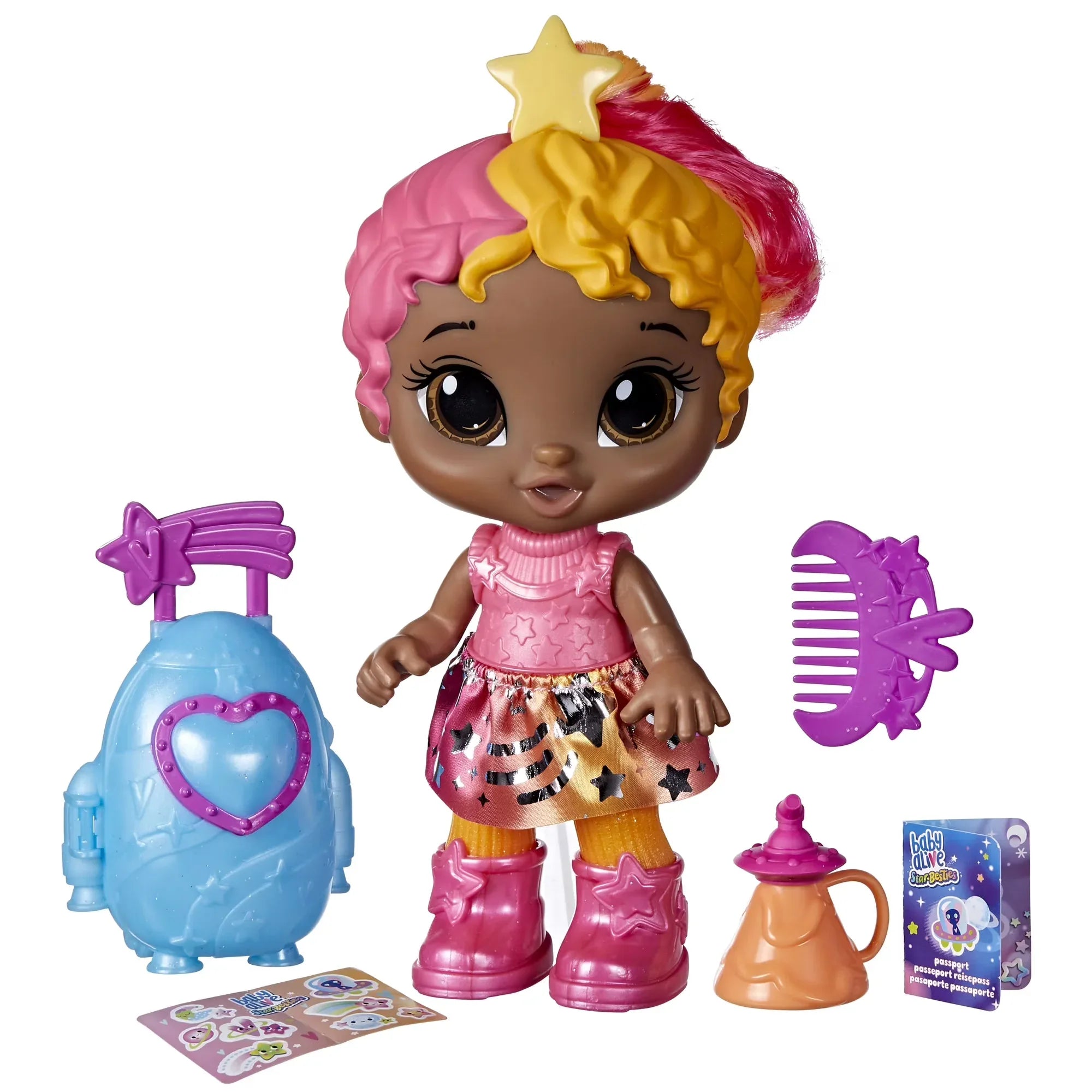 Wholesale Price with free shipping across the USA for Baby Alive: Star Besties Stellar Skylar 9-Inch Doll Brown Hair, Brown Eyes, Kids Toddlerfor Boys and Girls, Age 3 4 5 6 7 and Up - Manji Distributors