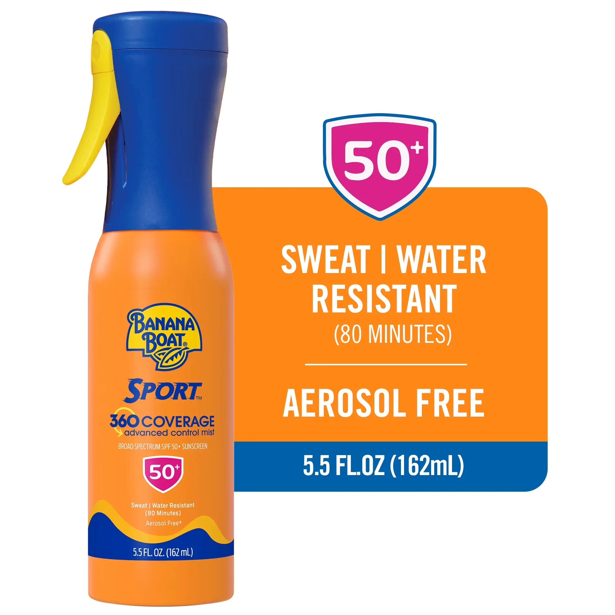 Wholesale Price with free shipping across the USA for Banana Boat Sport 360 Coverage SPF 50 Sunscreen Mist, Refillable Adult Sunscreen Spray, 5.5 fl oz - Manji Distributors