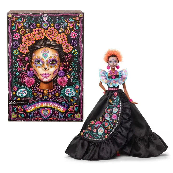Wholesale Price with free shipping across the USA for Barbie Signature Día De Muertos 2024 Collectible Doll in Ruffled Black Gown - Manji Distributors