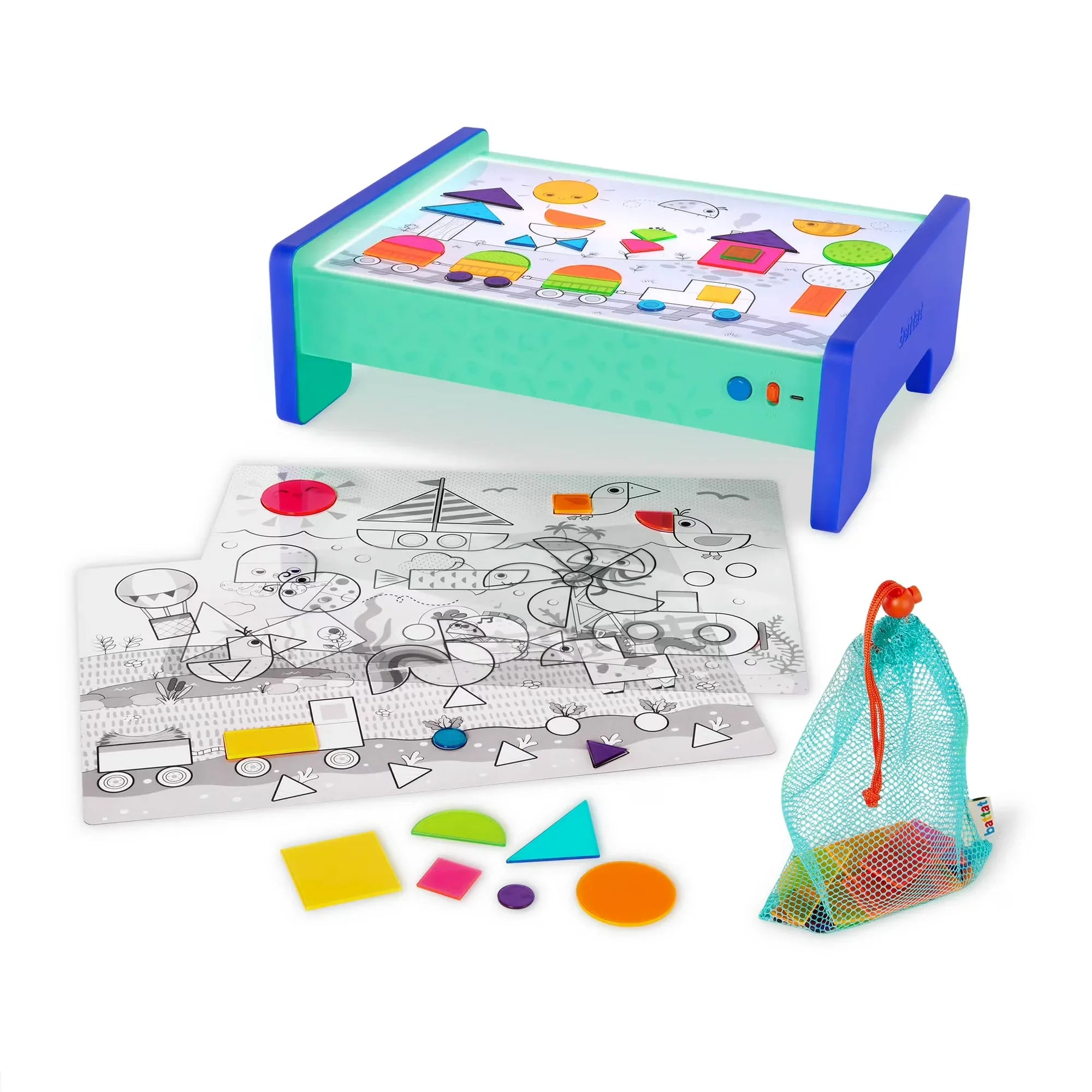 Wholesale Price with free shipping across the USA for Battat Shine Bright Plastic Lightbox 60 Shapes 3 Transparency Sheets, Toddler and Preschool Toys - Manji Distributors