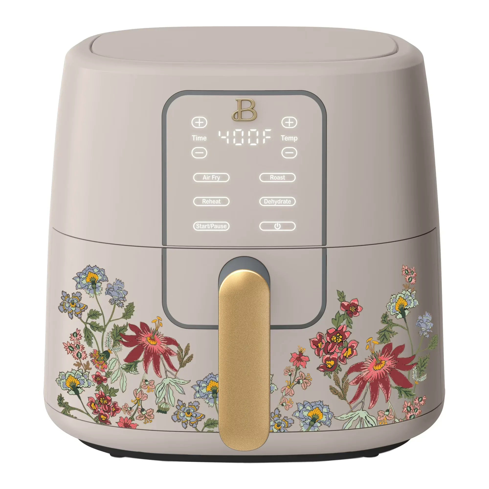 Wholesale Price with free shipping across the USA for Beautiful 6 Qt Air Fryer with TurboCrisp Technology, EverGood Ceramic Nonstick Coating, Wildflower Porcini Taupe by Drew Barrymore - Manji Distributors