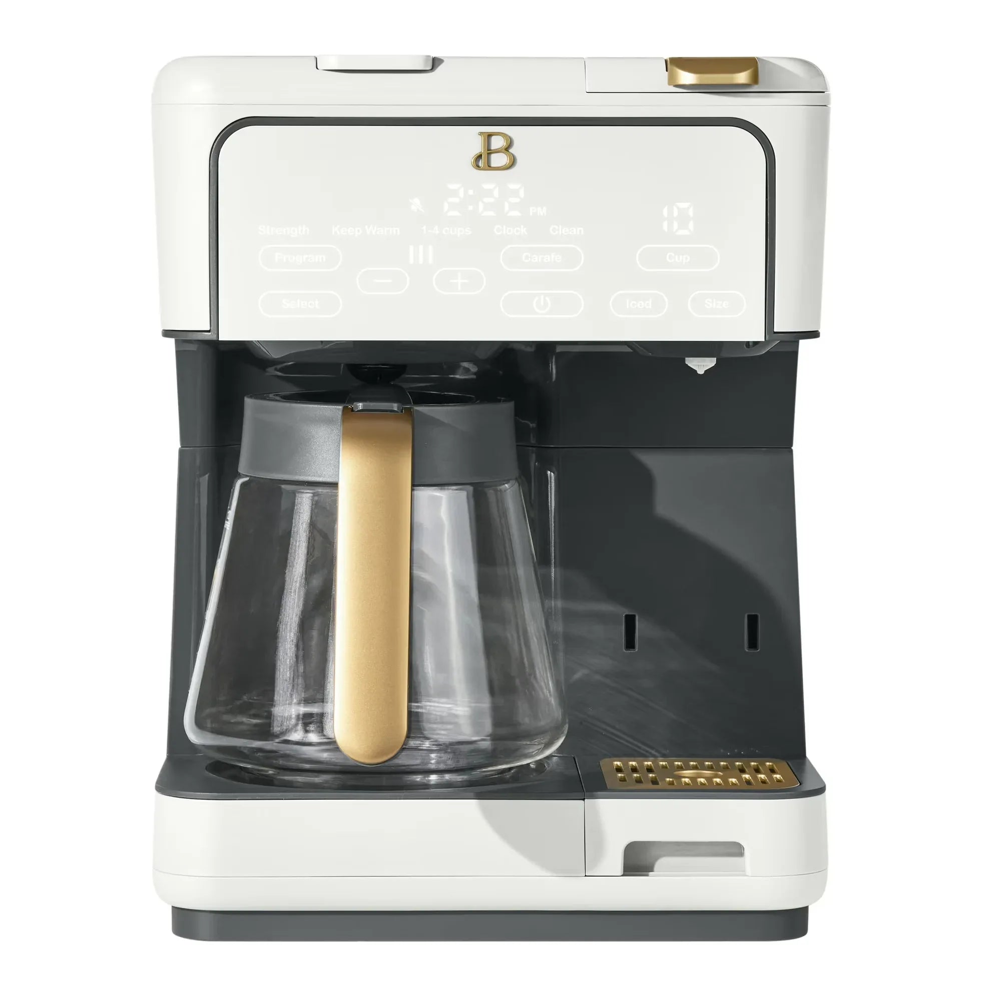 Wholesale Price with free shipping across the USA for Beautiful Multi-Brew 12-Cup Programmable Drip & Single-Serve Coffee Maker, White Icing by Drew Barrymore - Manji Distributors